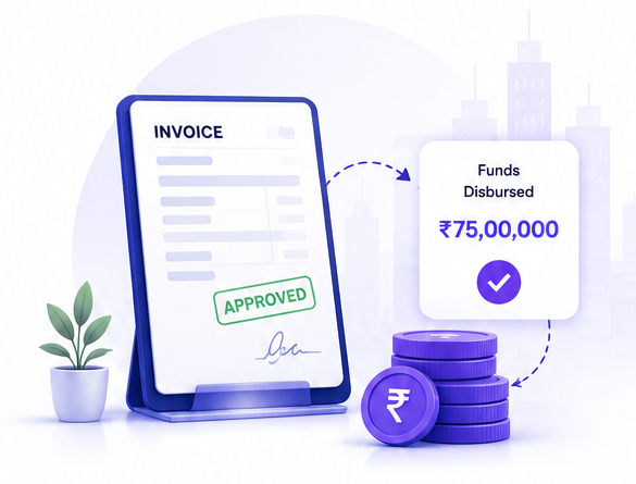 Approved invoice converting into ₹75,00,000 of disbursed funds